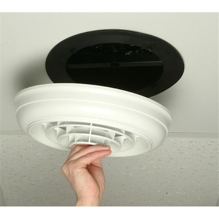 Havaco Quick Connect Havaco Quick Connect HT-CCGB-R1BD White Round Capital Crown Ceiling Diffuser 8 in. Boot & Butterfly Damper HT-CCGB-R1BD